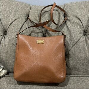 Michael Kors Jet Set Travel Brown Saffiano Leather Crossbody Messenger Purse